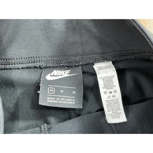 Nike Air Logo Cropped Leggings Black Mid Rise Size Medium - Picture 4 of 9
